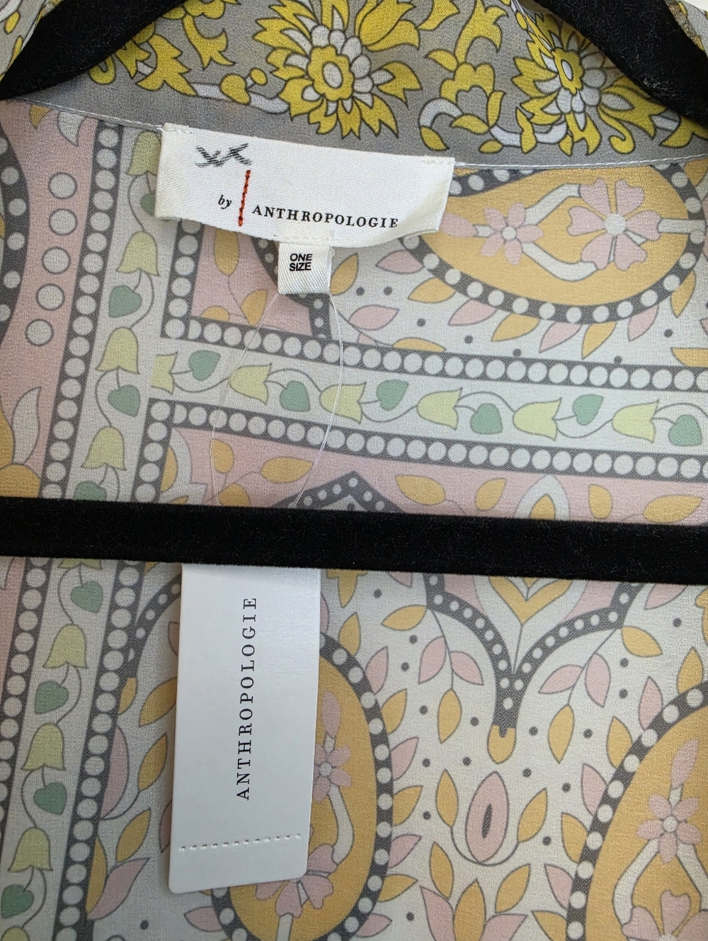 Anthropologie Tie-Front Paisley Kimono Wrap Top - One Size - Picture 5 of 7